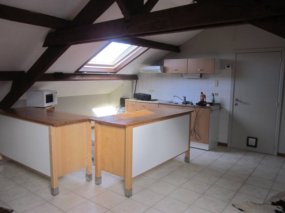 open keuken met toestellen
