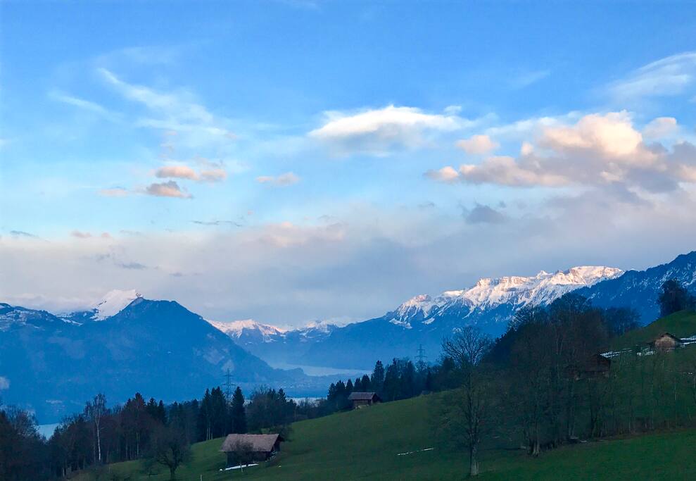 View from the garden direction Interlaken/Lake of Brienz