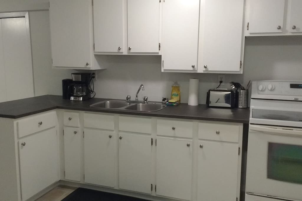 Includes pots, pans, all dishes needed.
