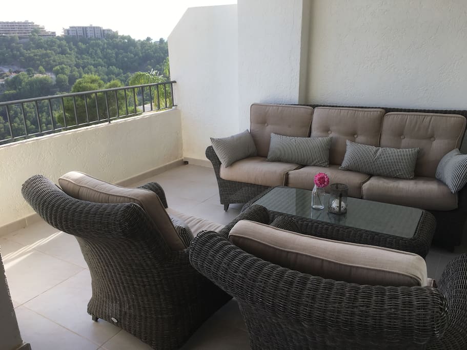 Relax on the large terrace with views.