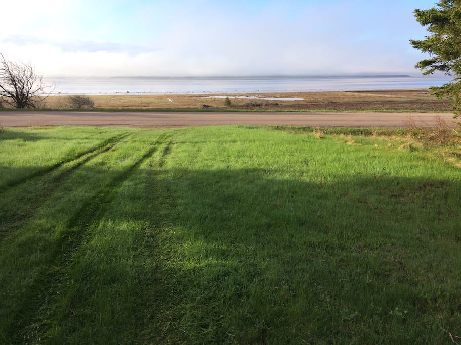 view from the driveway: Chignecto Bay, the southern arm of the Bay of Fundy