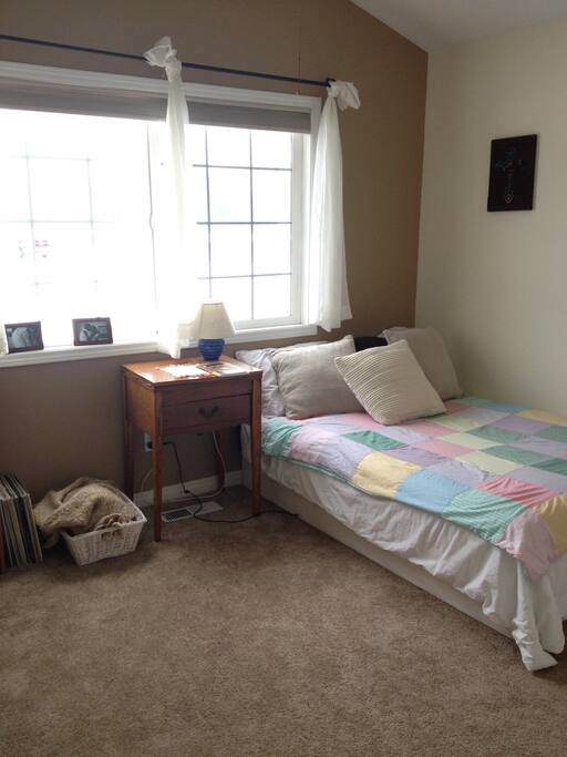 Full size bed (mattress and box spring). Super comfortable and in great condition.