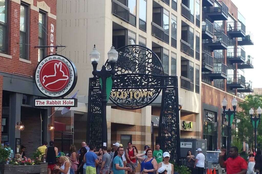 Old Town just one block west