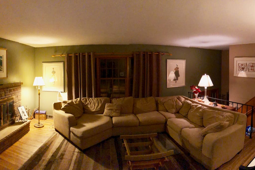 Panorama of the Living Room at Night