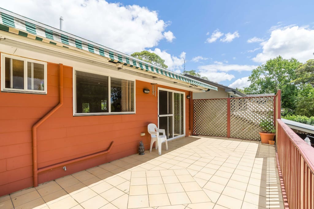 Balcony with awning great for entertainment or a quiet sit out.