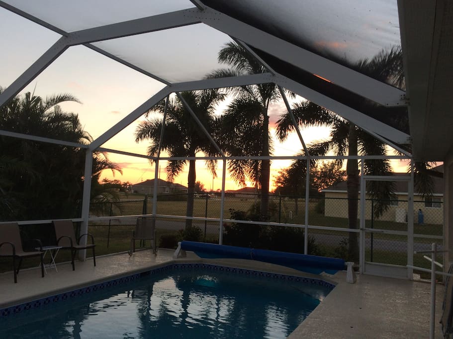 My pool at twilight--pool is heated