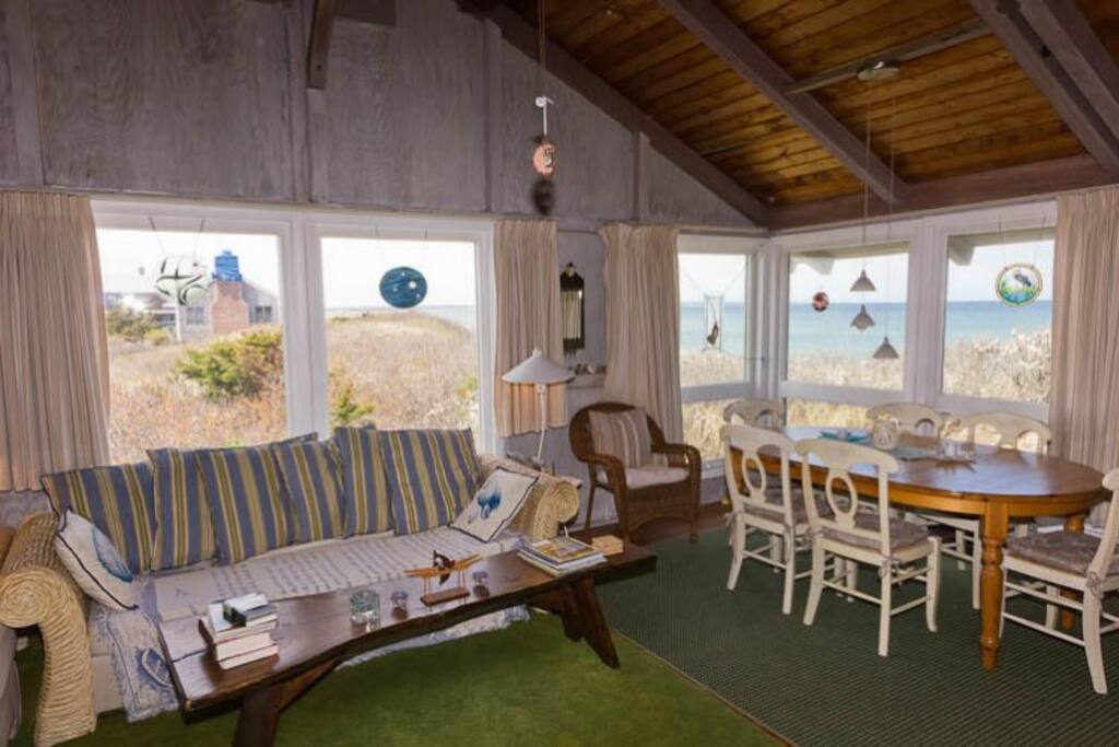 Dining table with great views of the water