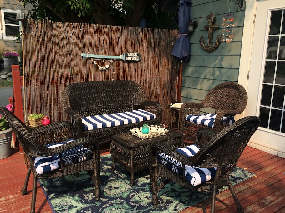 Back Deck with umbrellas