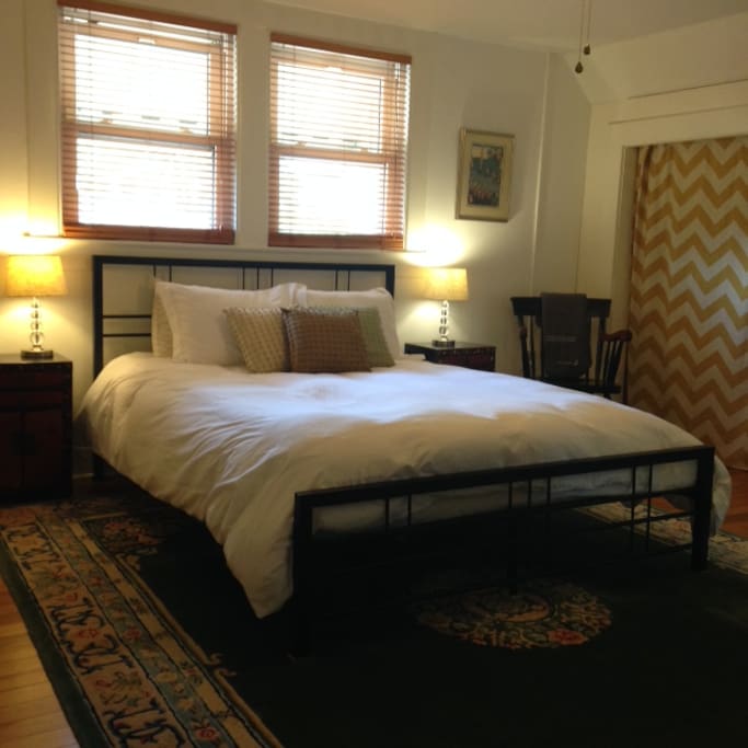 Asian-inspired large bedroom