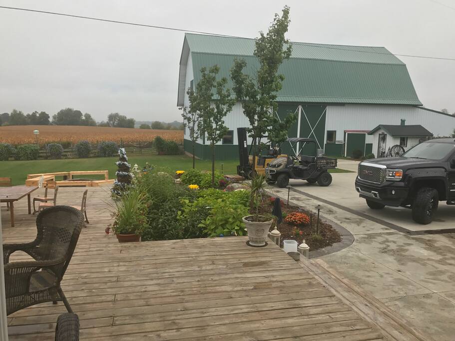 Outside of the barn.... large area with fire pit for hanging out...