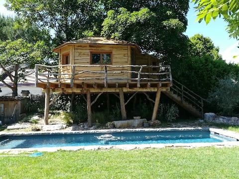 Charming village house, cabin and pool