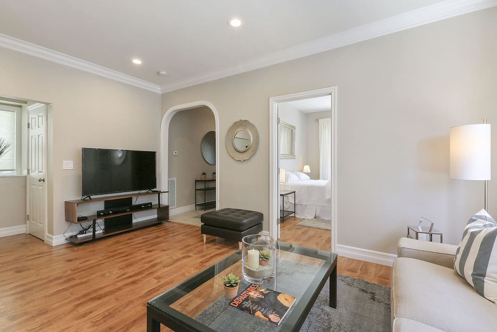 Living Room with new smart TV