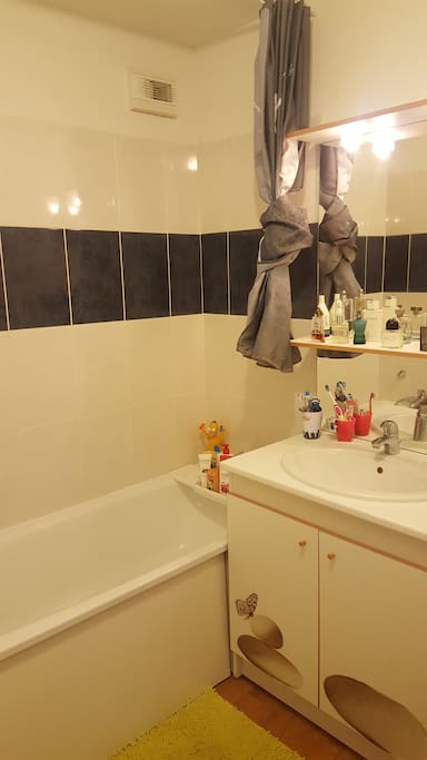 Salle de bain avec baignoire
