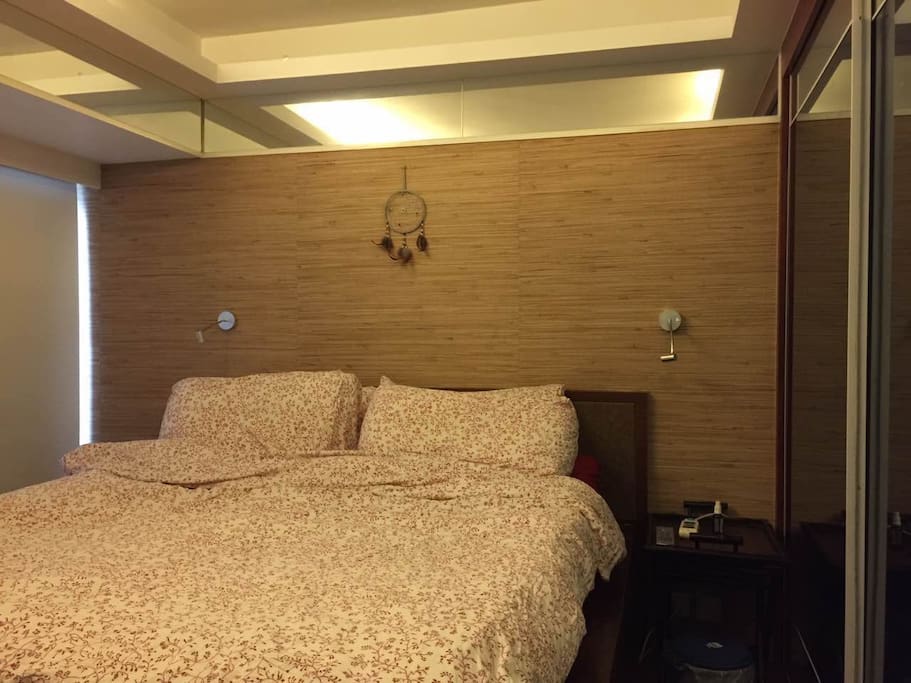 Bedroom with raised bed