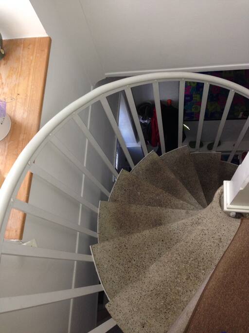 Access is via a spiral staircase.