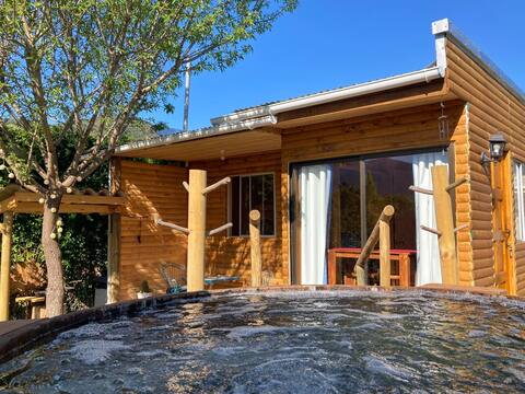 Cabaña más tinaja de roble