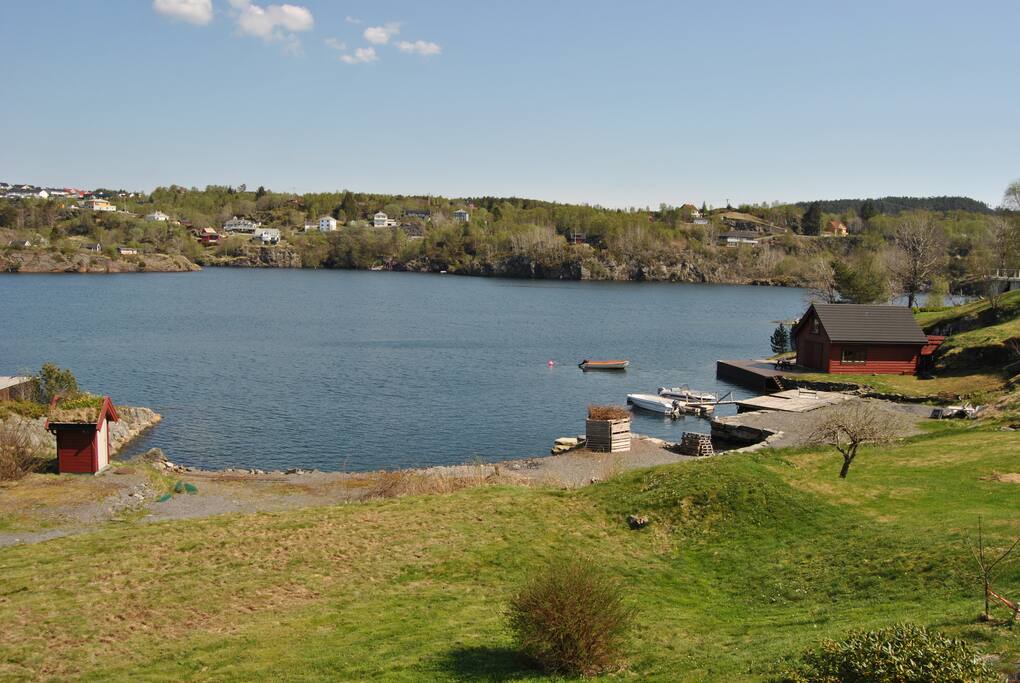 Utsikt fra stor terrasse