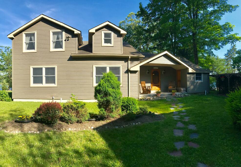 The driveway house entrance