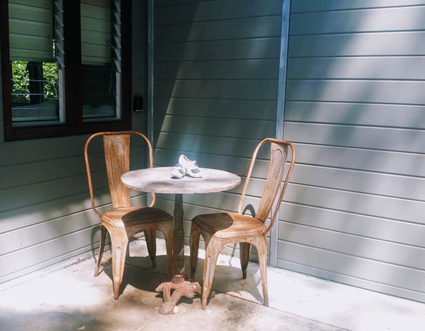 Enjoy the morning sun outside the door. Walk across the street for a coffee of your choice at the neighborhood coffee shop and enjoy your own little corner of the world.