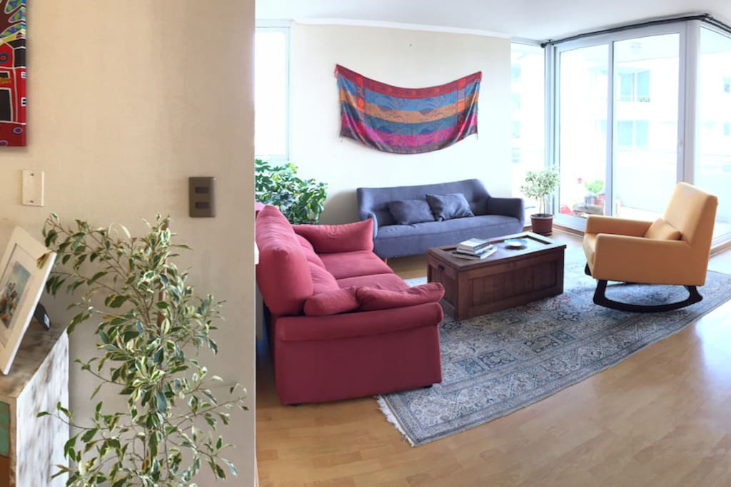 Spacious living and dining combo with walk out patio.