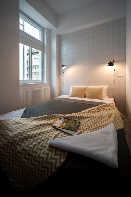 Bedroom (blinds in the windows!)