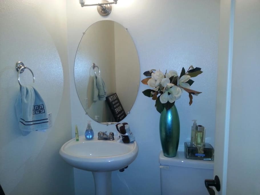 Downstairs, 1/2 bath. Still un-packing & adding more photos soon!