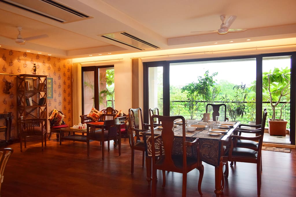 The Dining area overlooking the balcony