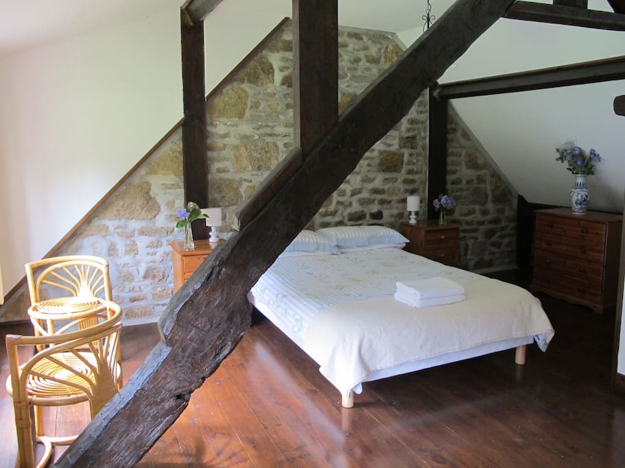 The master bedroom with ensuite bathroom