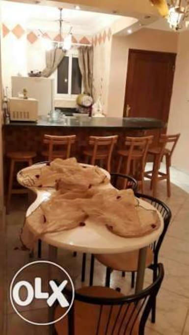Dining table & American kitchen