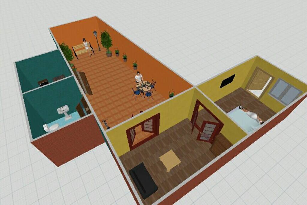 plano de todo el espacio de la casa