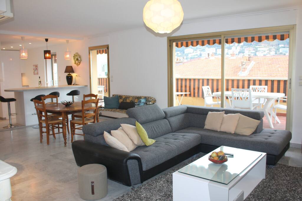 living room with dining area