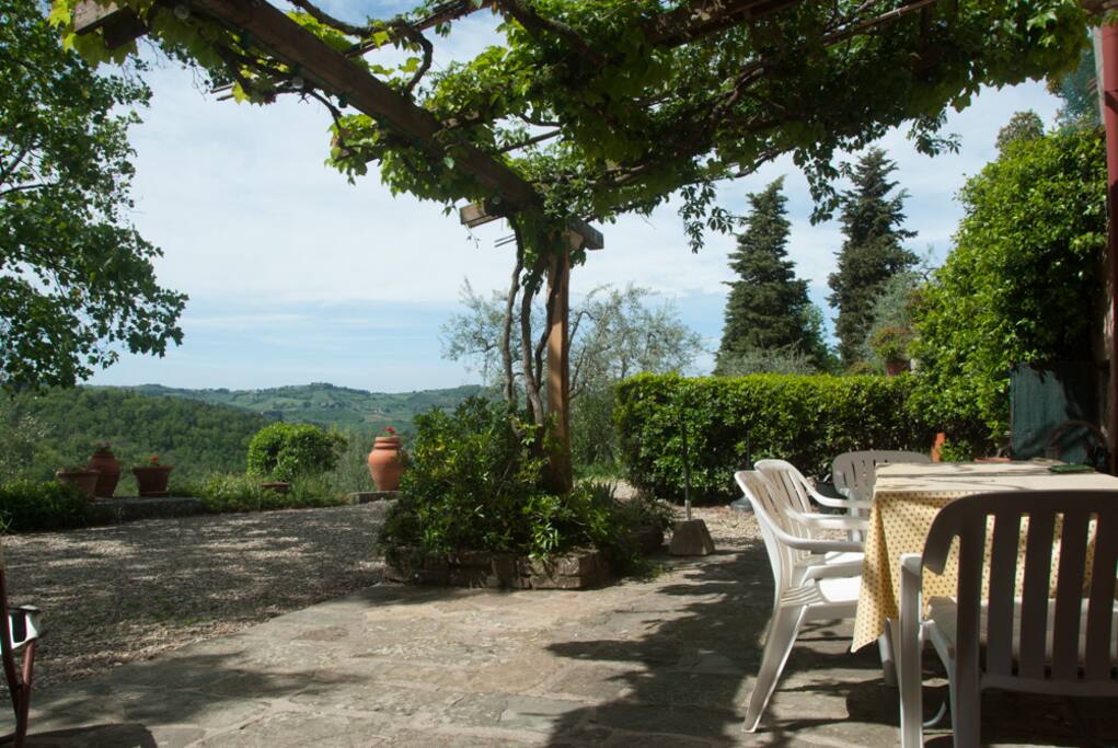 Terrace with amazing views over the hills and villages