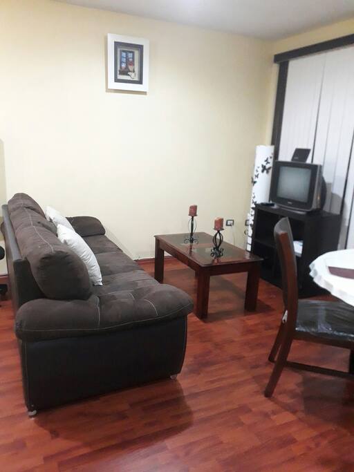 Cómoda sala con televisión