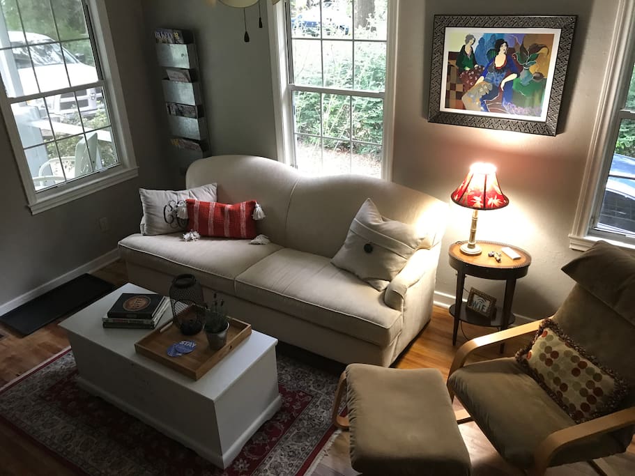 Comfortable living room with Roku TV