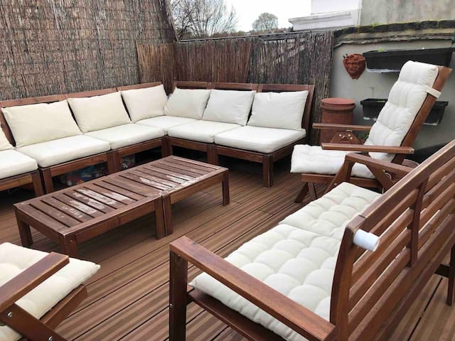 Rooftop terrace in central London