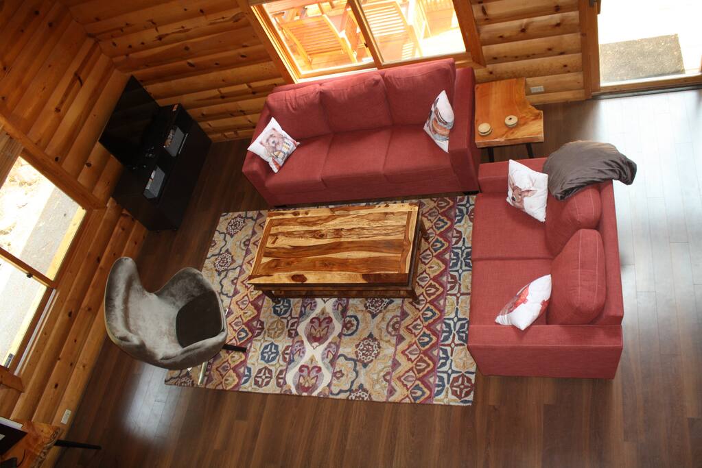 View of living room from loft
