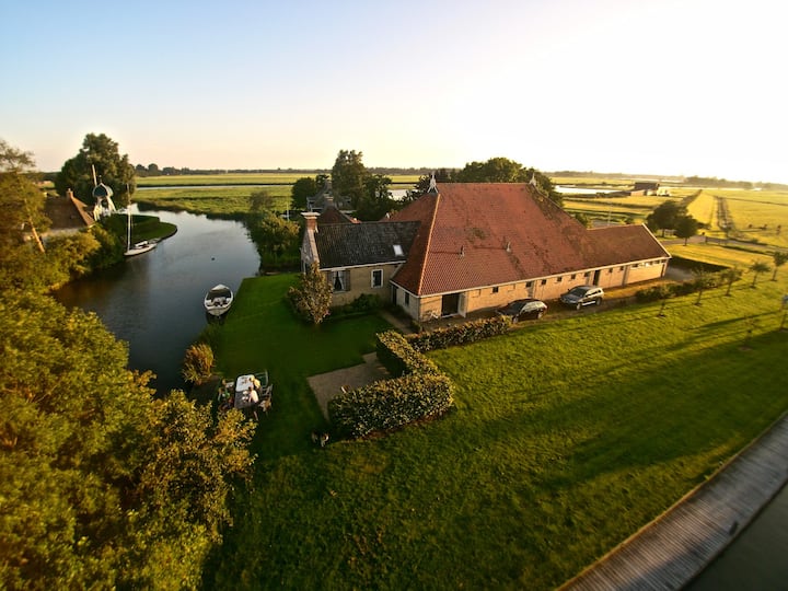 Unique vacation home on open water Friesland Houses for Rent in Broek