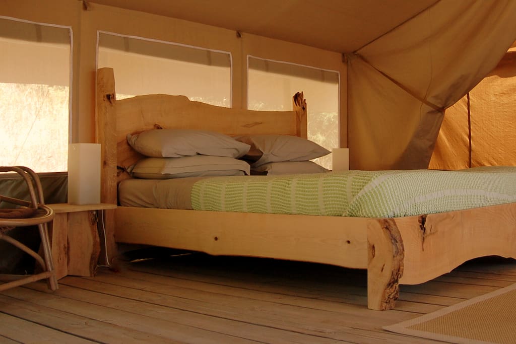 Handmade Emperor Size bed in Luxury Tent