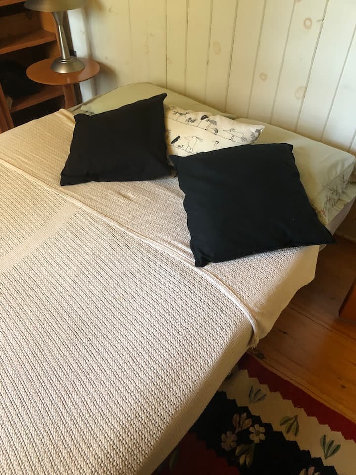 Opened double size futon. 