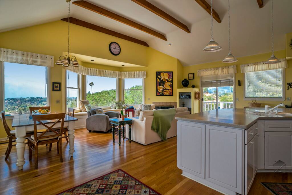 The open-concept floor plan leaves plenty of space for your family to relax, cook and enjoy the gorgeous views.