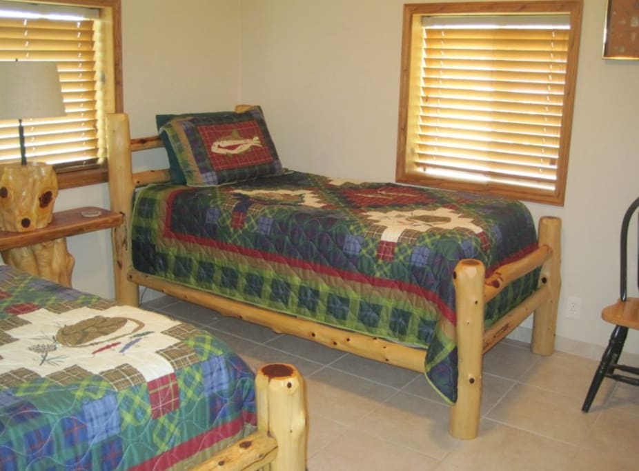 Twin Log Beds