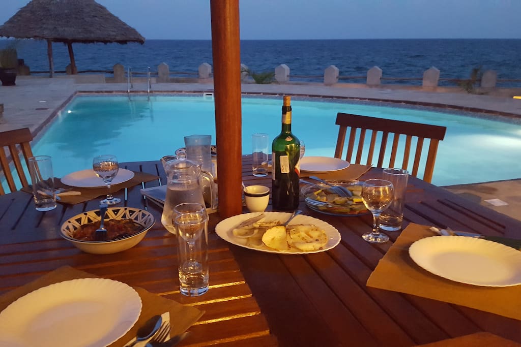 Dinner by the pool