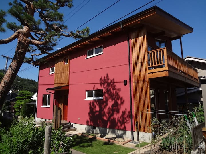 Scandinavian-style wooden house for only one group