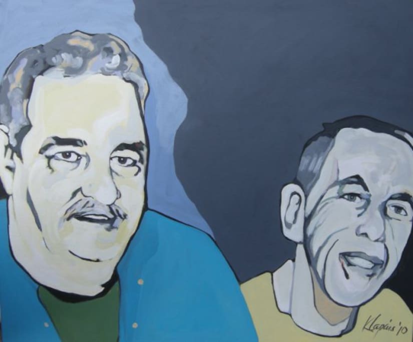 Your hosts, Joey & Barry. Painted by Karin Lapin.