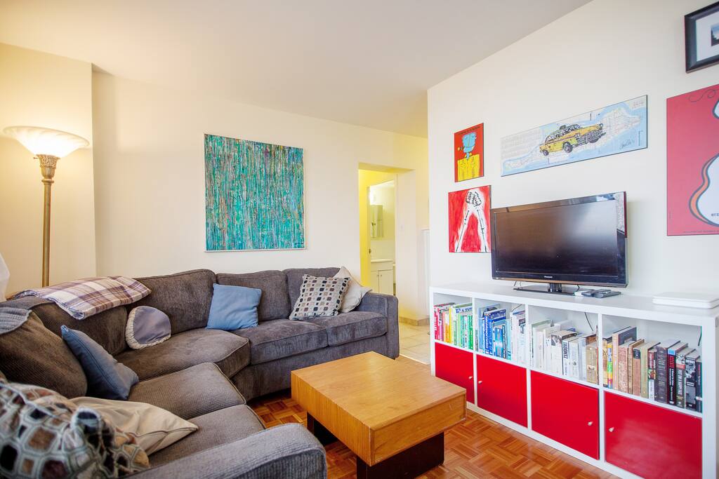 Plenty of seating options on our cozy couch