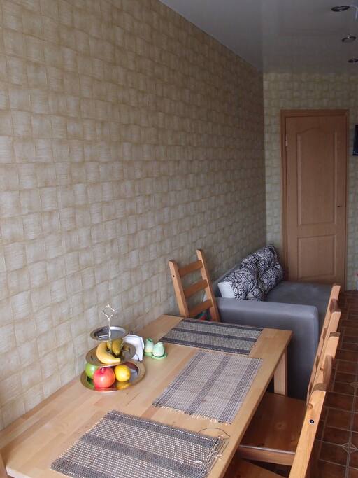 sofa in the kitchen