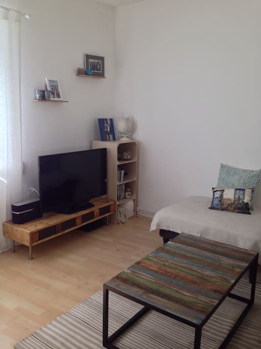 Living room with TV and sound system