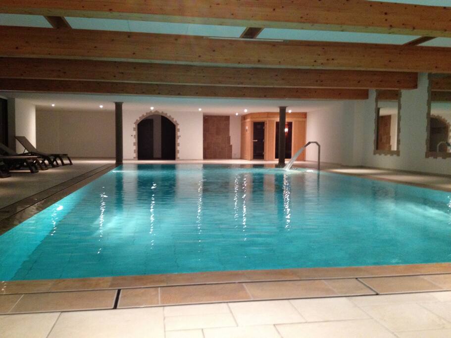 Pool and sauna - one level down from the apartment