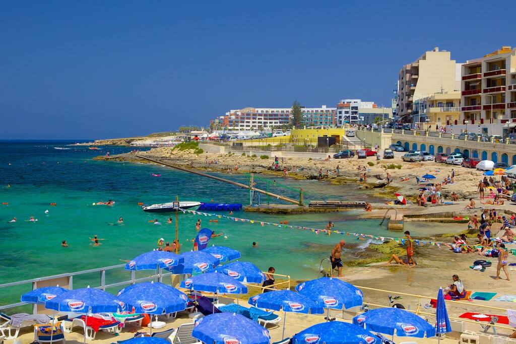 Bugibba sea front (5 minutes walking)