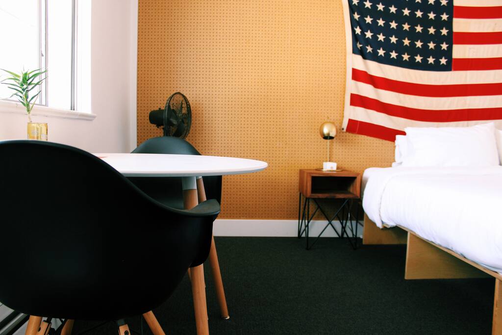 All the rooms have a small table and chairs to get a little work done if needed.